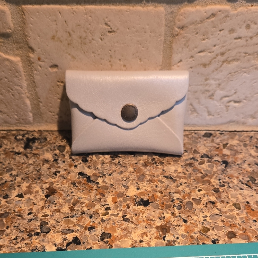 Elegant White Leather Card Holder